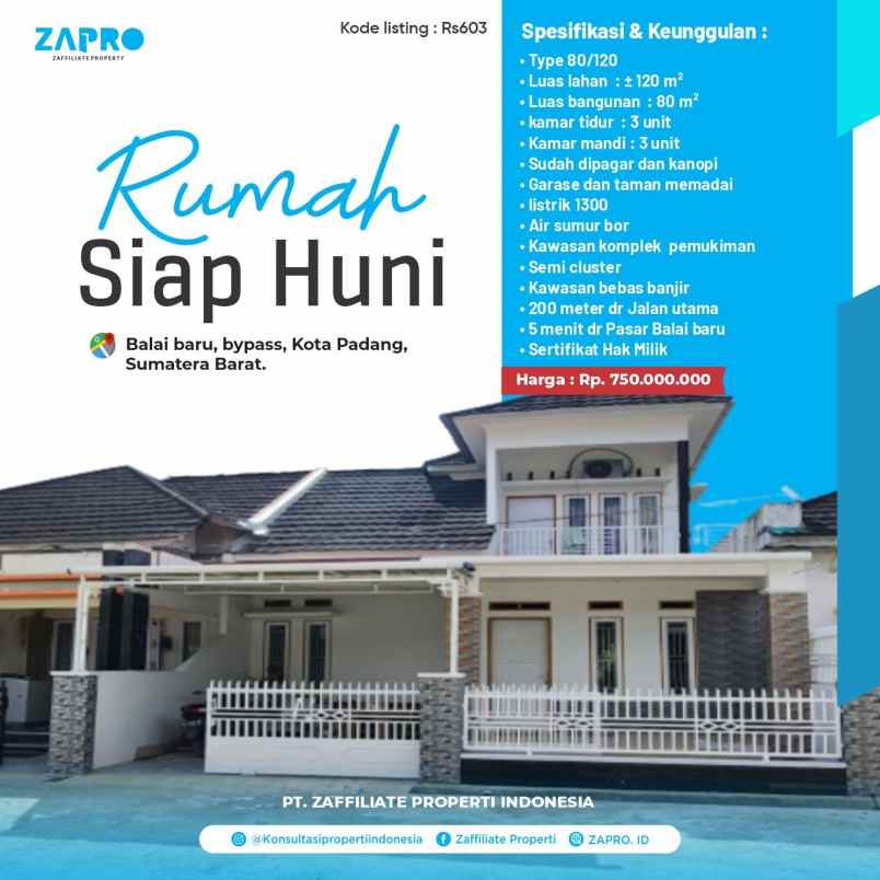 dijual rumah balai baru bypass kota