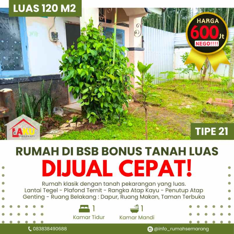 dijual rumah bsb mijen semarang