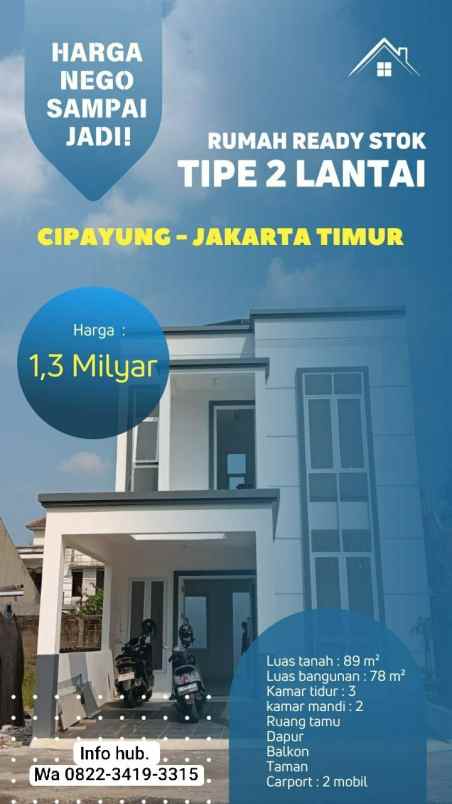 dijual rumah cipayung jaktim