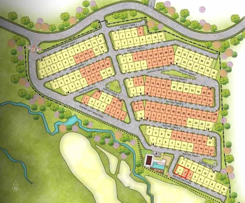 dijual rumah cluster the agathis golf