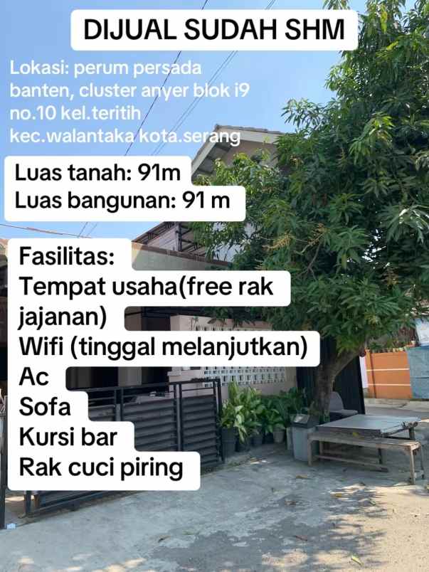 dijual rumah daerah serang kota