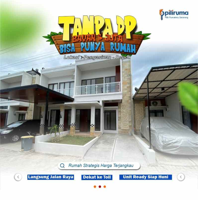 dijual rumah design bali tanpa dp di sawangan depok