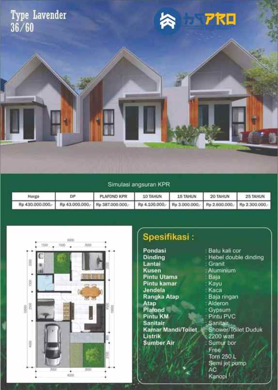 dijual rumah dusun ciwadas klari