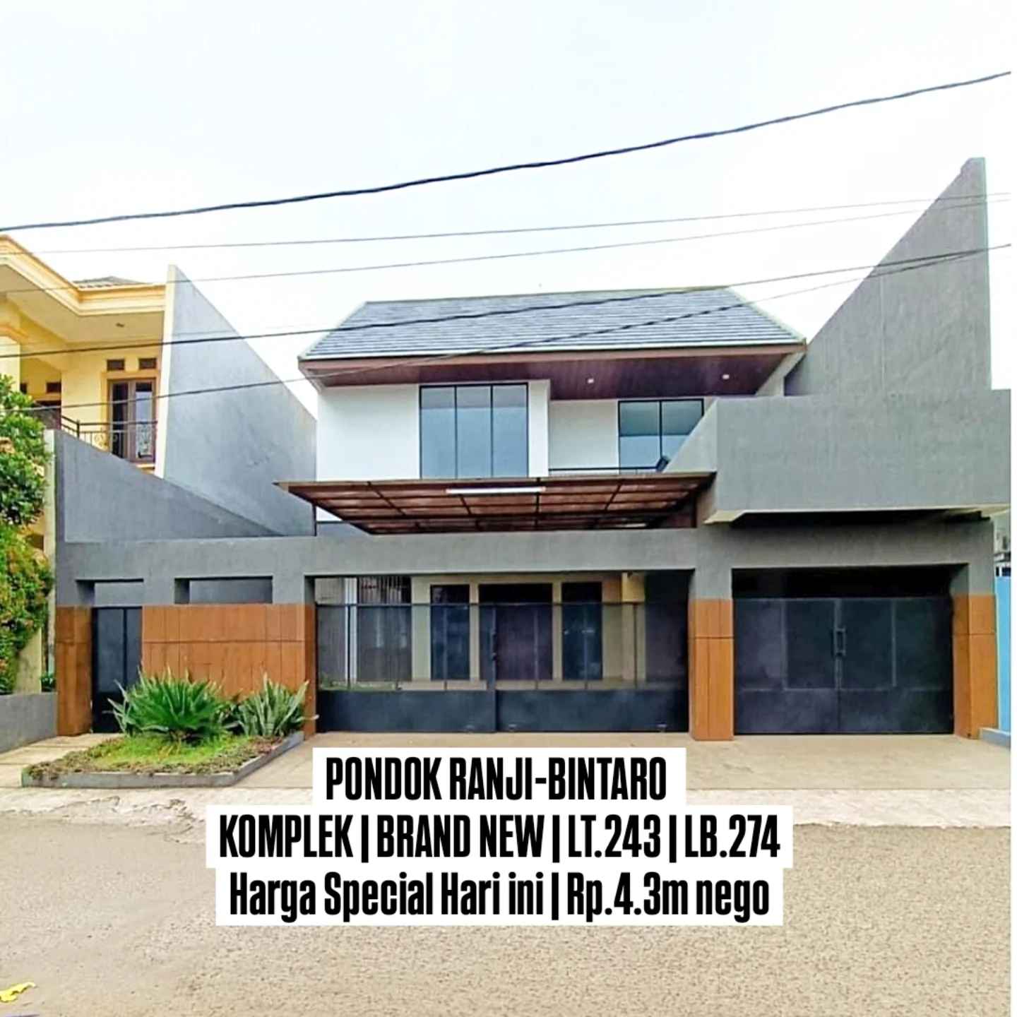 dijual rumah jalan raya pondok ranji