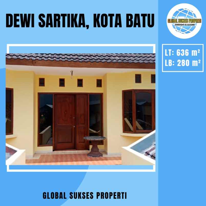 dijual rumah jl dewi sartika kec batu