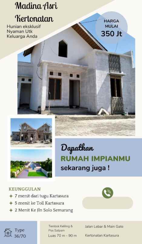 dijual rumah kertonatan kartasura