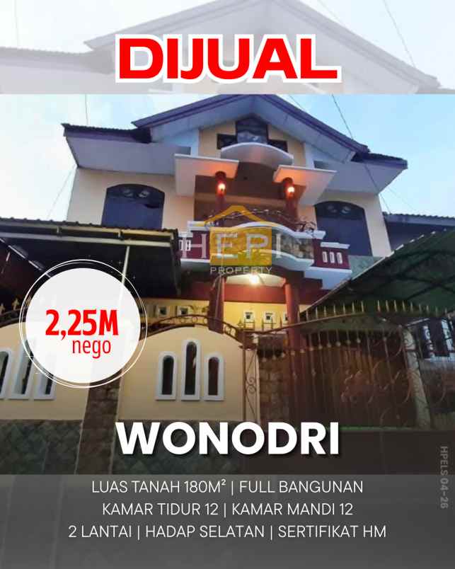 dijual rumah kost di wonodri semarang