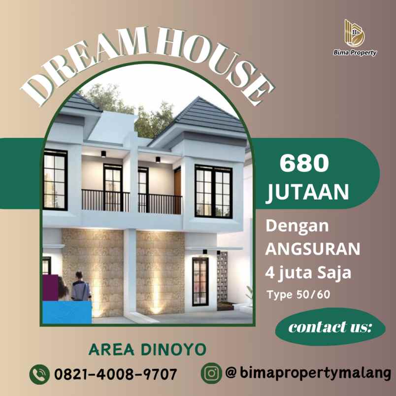 dijual rumah mewah minimalis daerah dinoyo