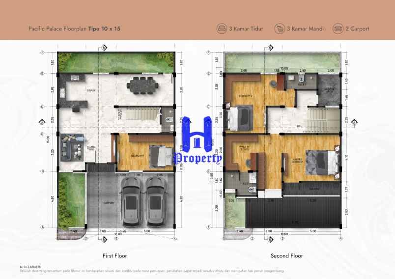 dijual rumah pacific palace jalan besar