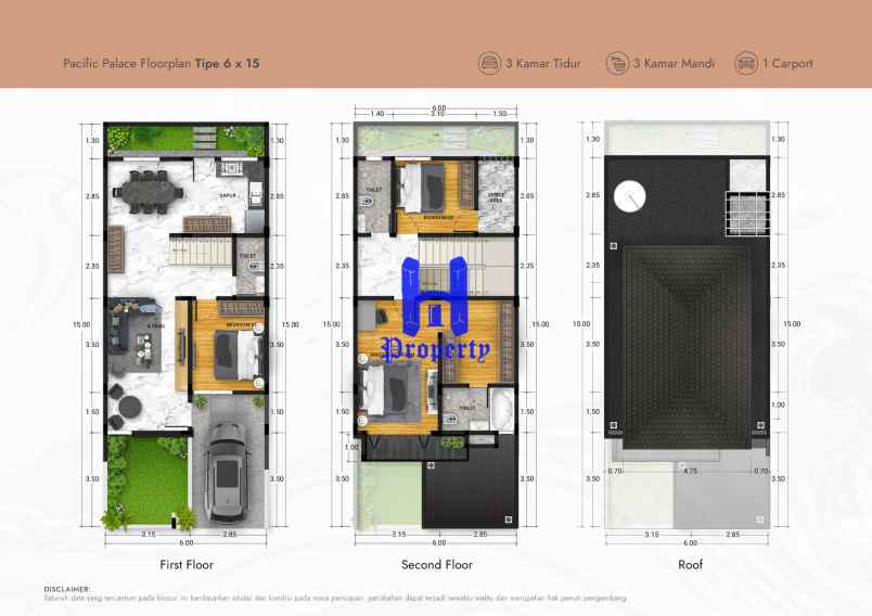 dijual rumah pacific palace jalan besar