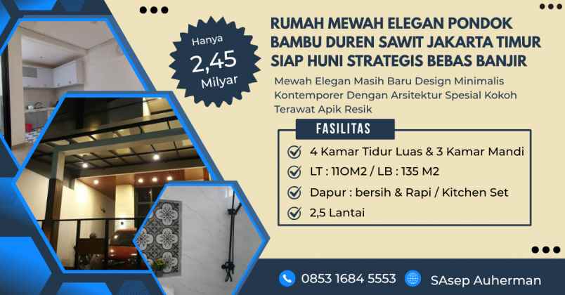 dijual rumah pondok bambu duren sawit