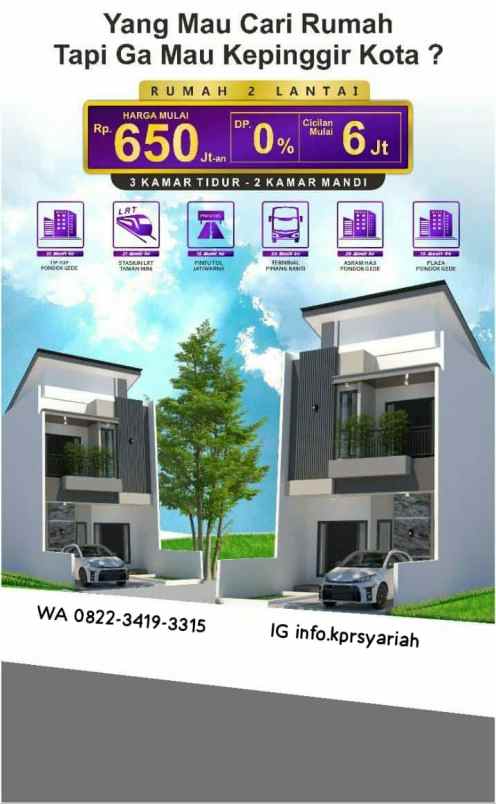 dijual rumah pondok gede