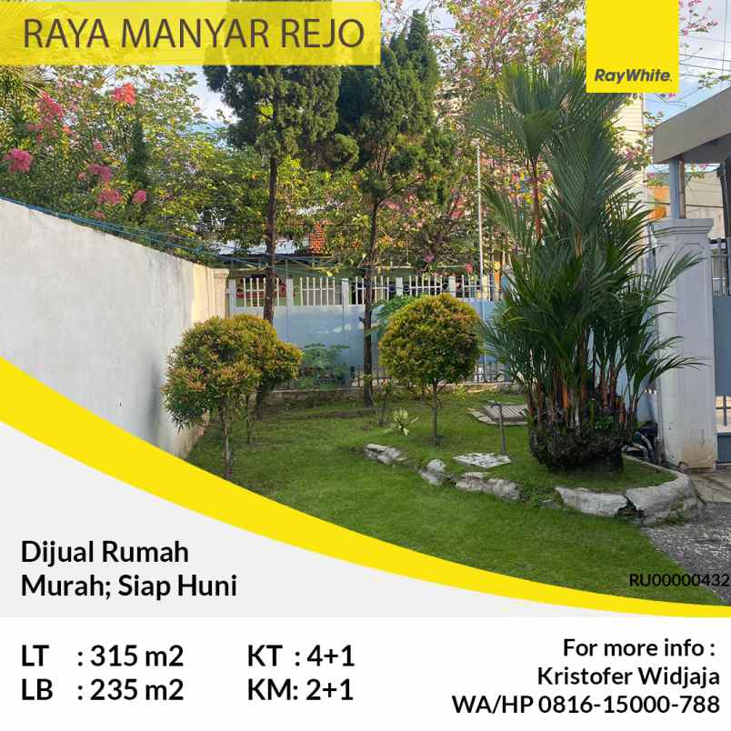 dijual rumah raya manyar reji