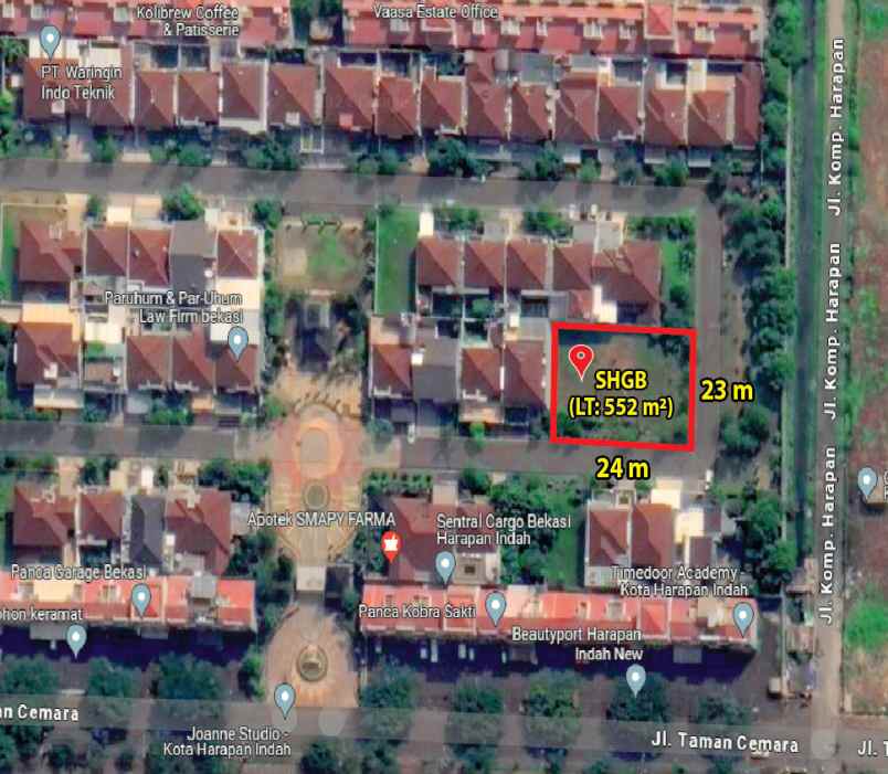 dijual tanah harapan indah