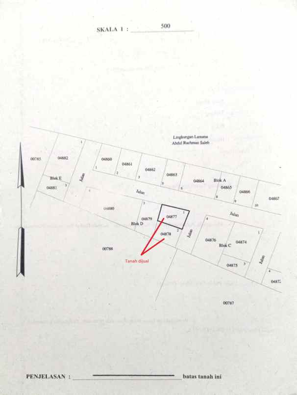 dijual tanah jalan patok lengki krajan