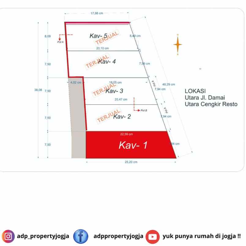 dijual tanah jl damai