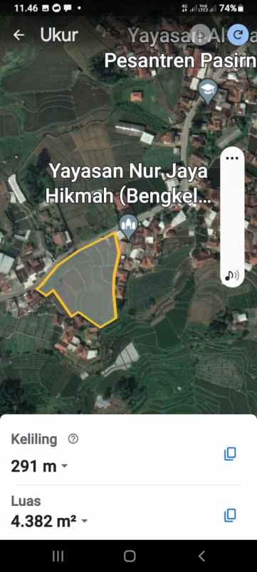 dijual tanah jl lebak muncang