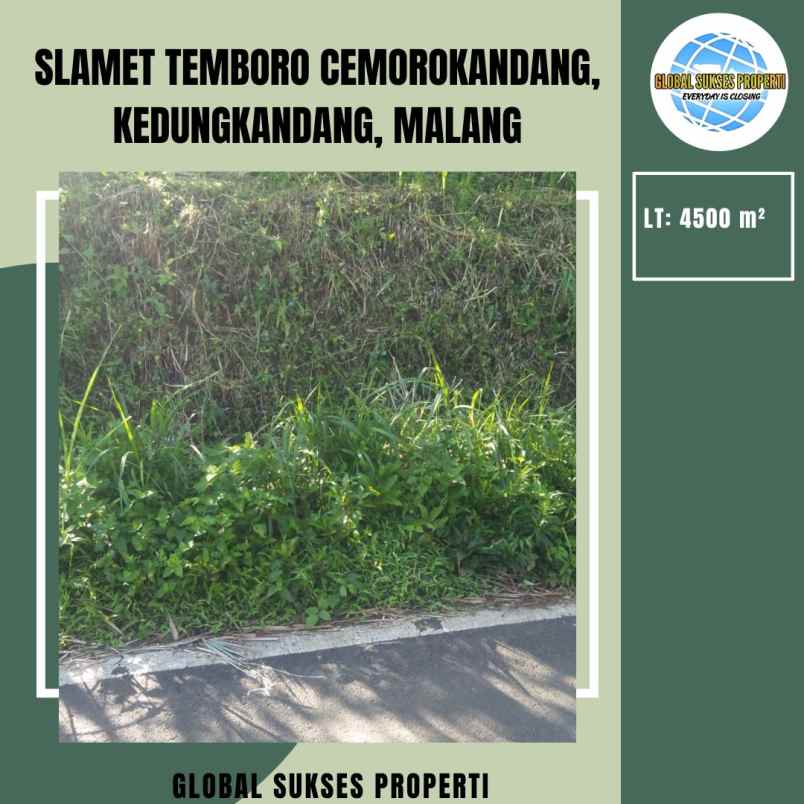 dijual tanah jl slamet temboro