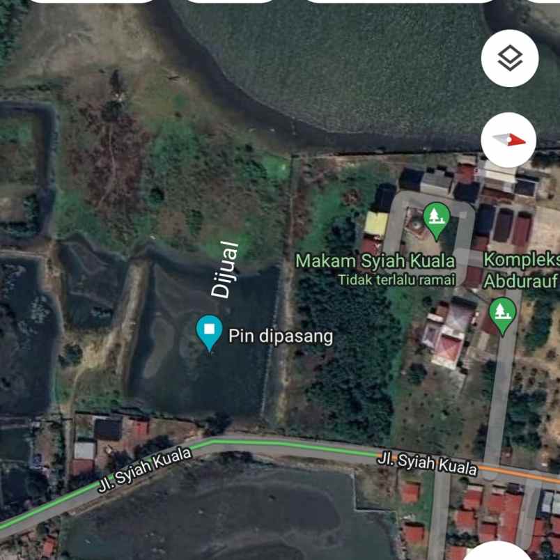 dijual tanah jln syiah kuala kel deah