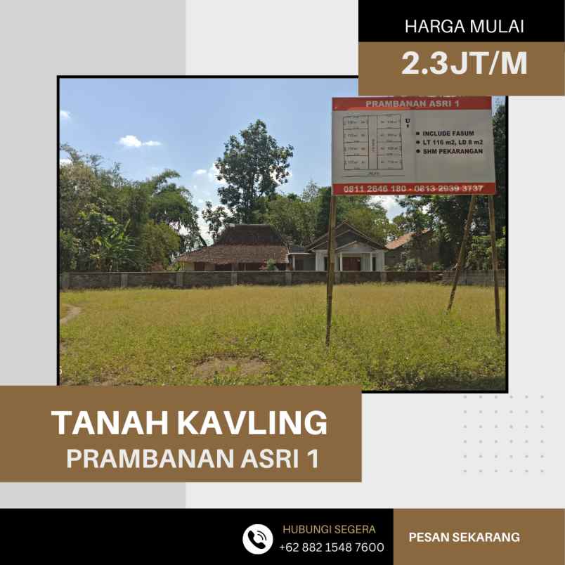 dijual tanah kec prambanan kabupaten