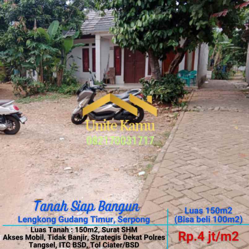 dijual tanah lengkong gudang timur