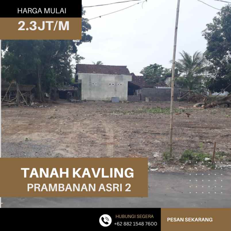 dijual tanah sanggrahan kec prambanan