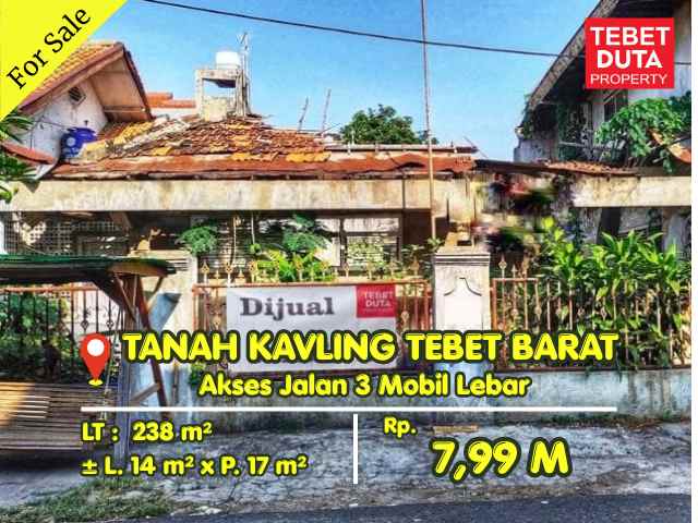 dijual tanah tebet barat