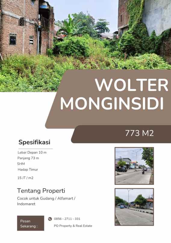 dijual tanah wolter monginsidi