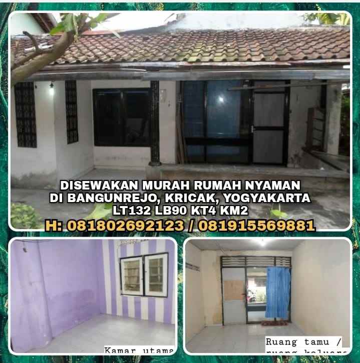 disewakan rumah bangunrejo kricak yogyakarta