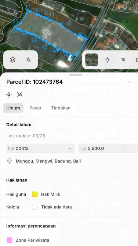 disewakan tanah pantai seseh munggu