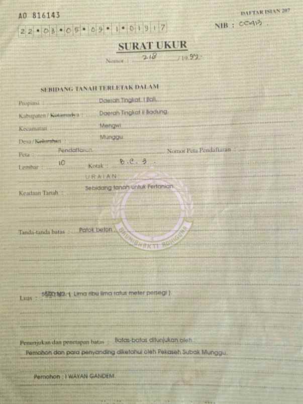 disewakan tanah pantai seseh munggu