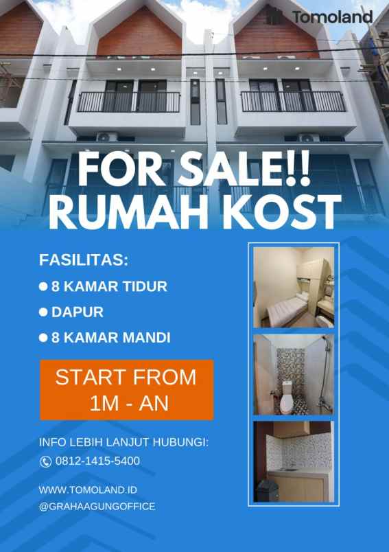 kost 8 kamar malang kota dijual murah dekat ub