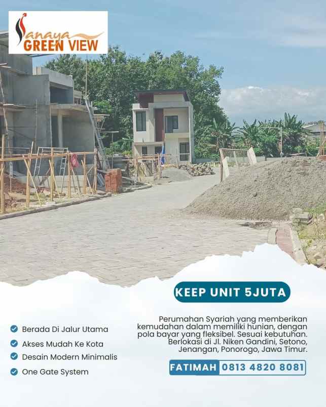 rumah 2 lantai syariah 400 jutaan di ponorogo