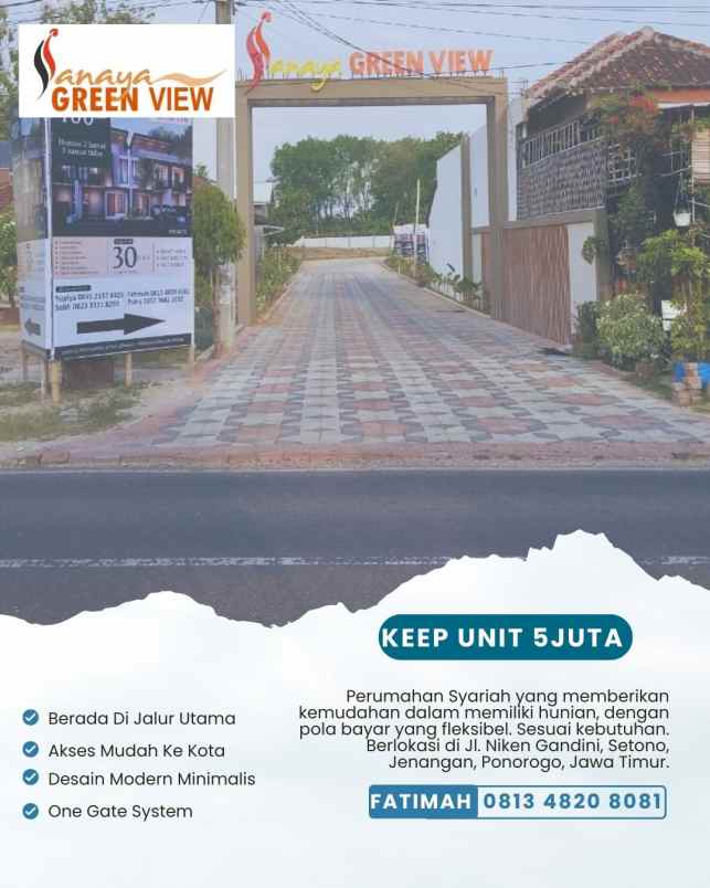 rumah 2 lantai syariah 400 jutaan di ponorogo