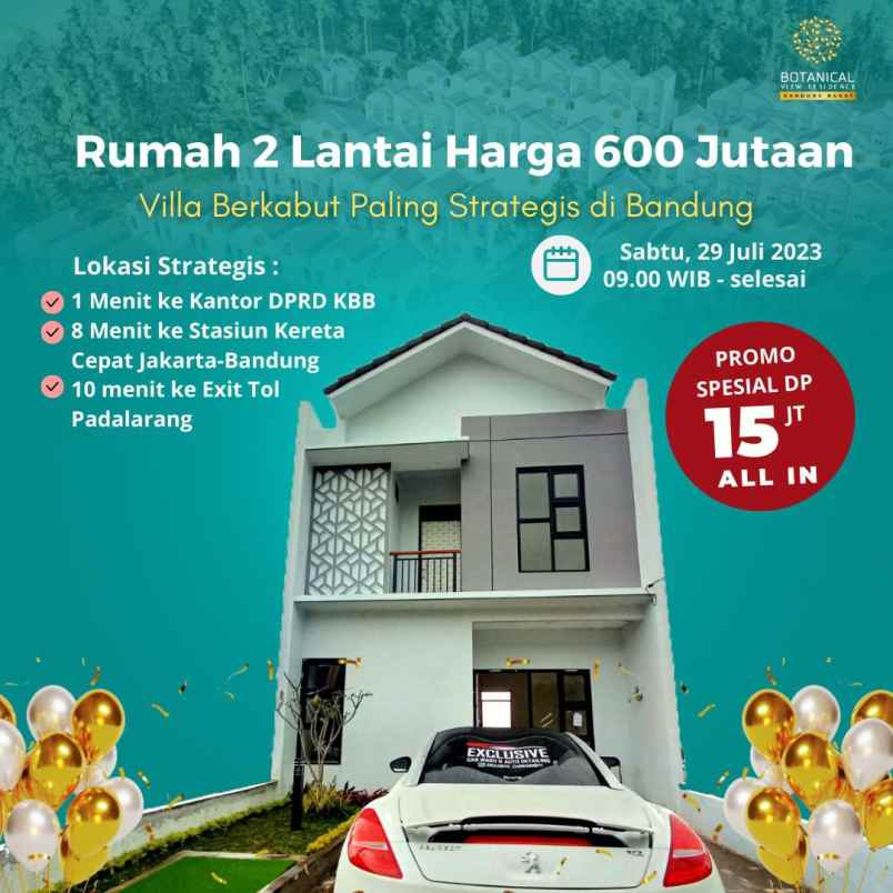 rumah baru 2 lantai kpr dp 25 juta all in