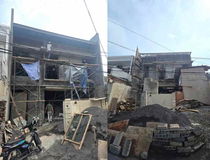 rumah baru dalam proses pembangunan di sutorejo tengah