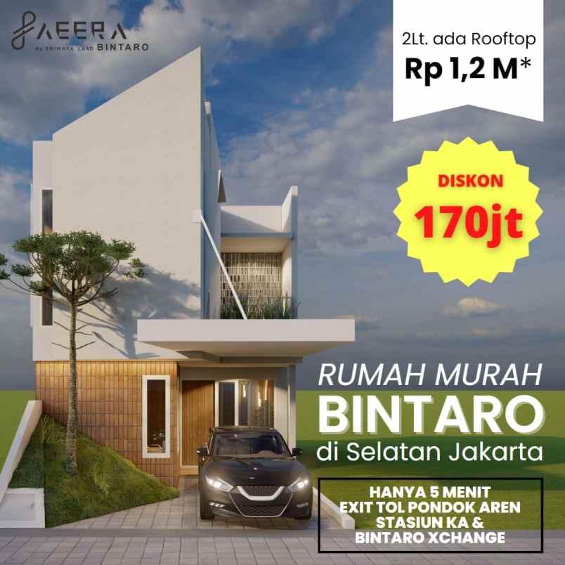 rumah cluster baru 2 lantai dekat mall xchange bintaro