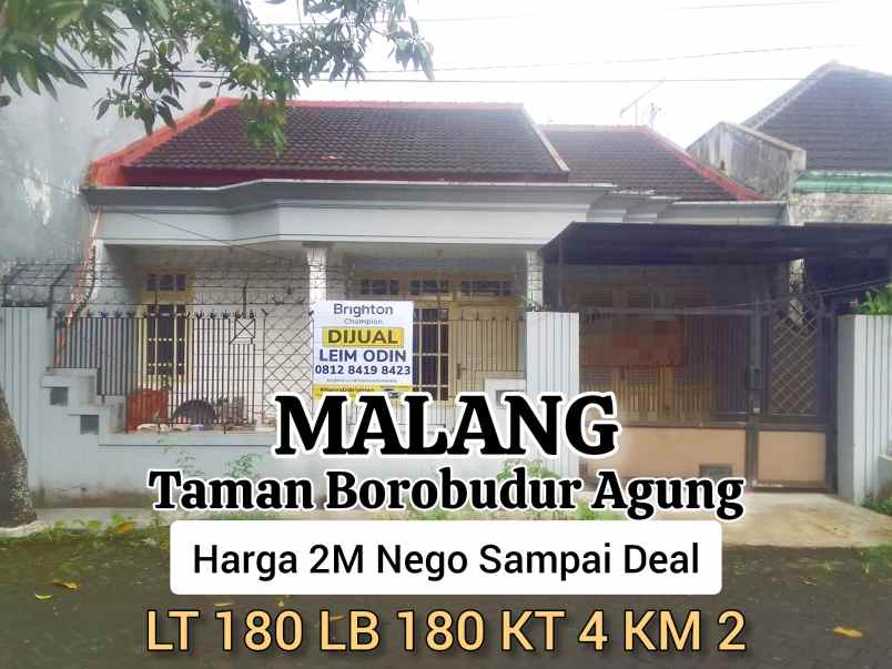 rumah dijual taman agung borobudur malang