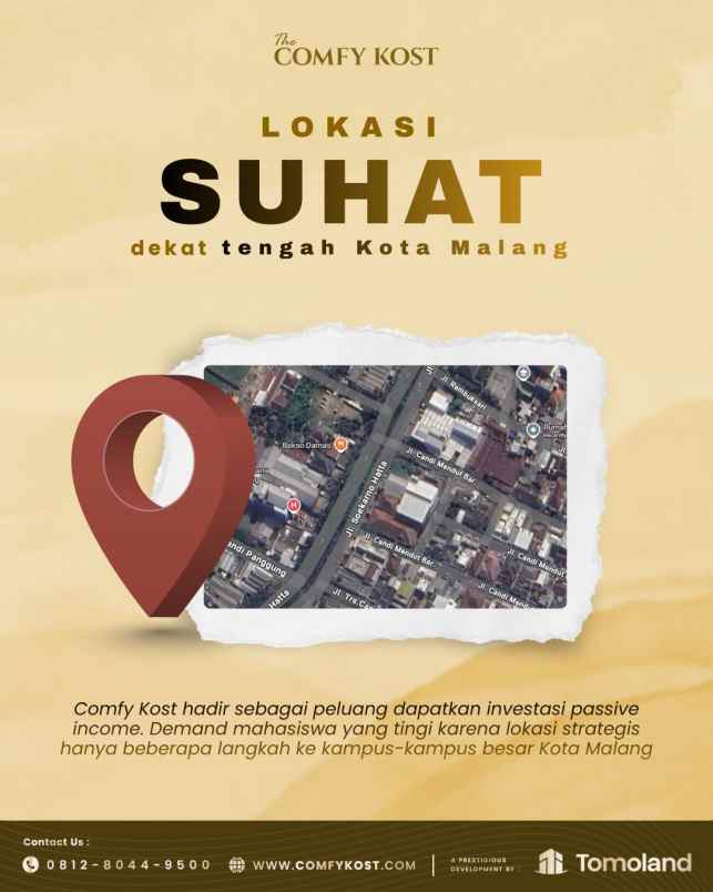 rumah kost premium 8 kamar american style harga 1m an