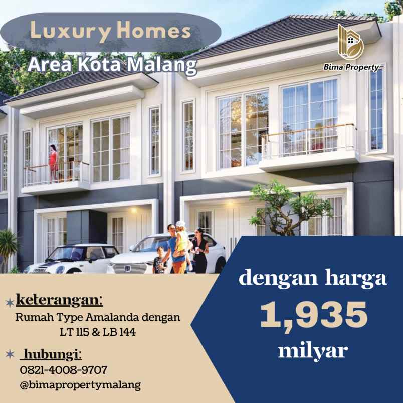 rumah mewah 2 lantai minimalis kota malang