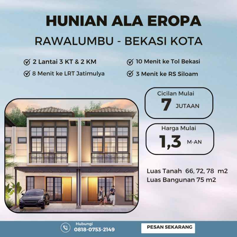 rumah mewah di bekasi kota tre residence