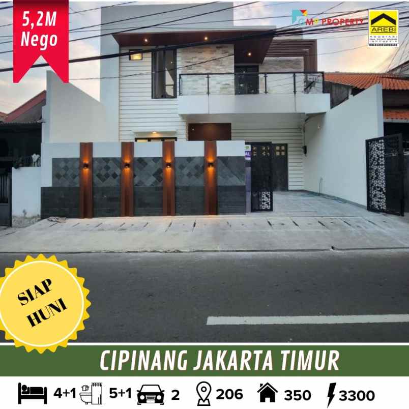 rumah mewah siap huni cipinang jakarta timur