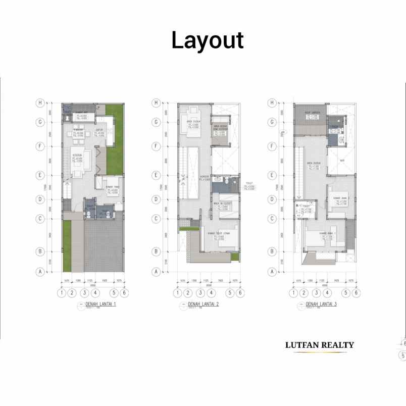 rumah modern kontemporer dalam cluster