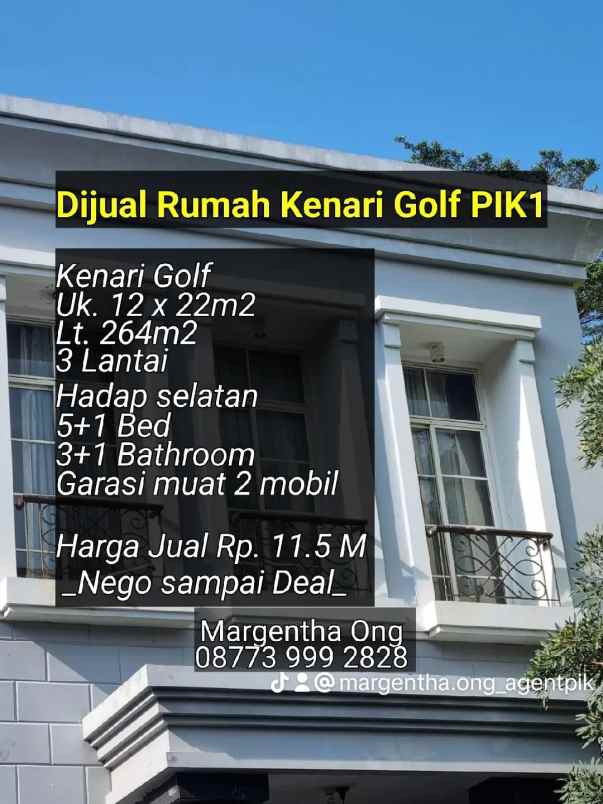 rumah pik1 kenari golf hadap selatan