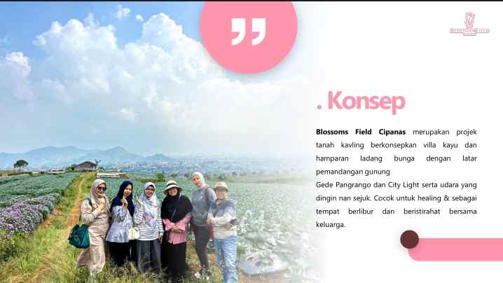 tanah kavling villa kayu blossoms field puncak cipanas