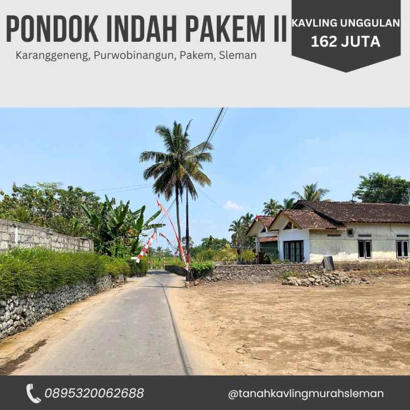 tanah pekarangan 162 juta di dekat jl palagan km 15