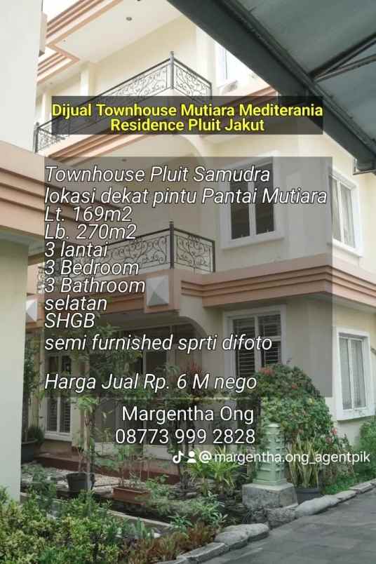 townhouse mutiara mediterania residence pluit jakut