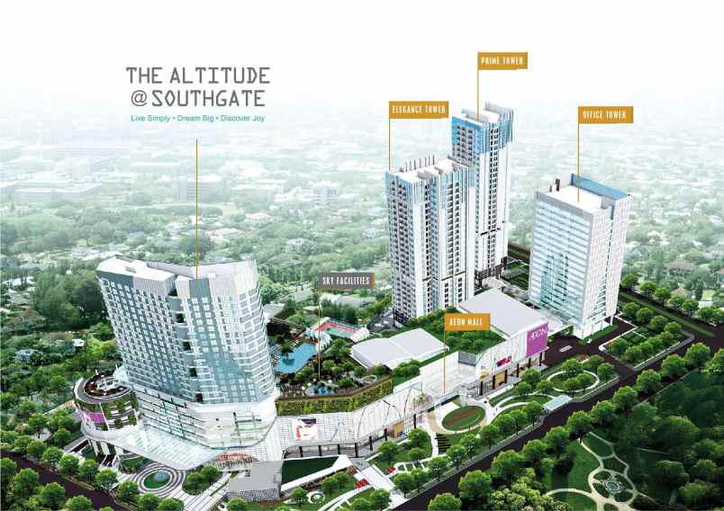 apartemen south gate tower elegance 1br