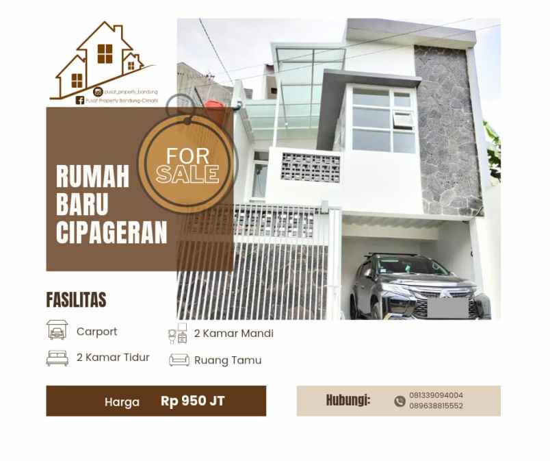 dijual cepet rumah baru siap huni cipageran cimahi