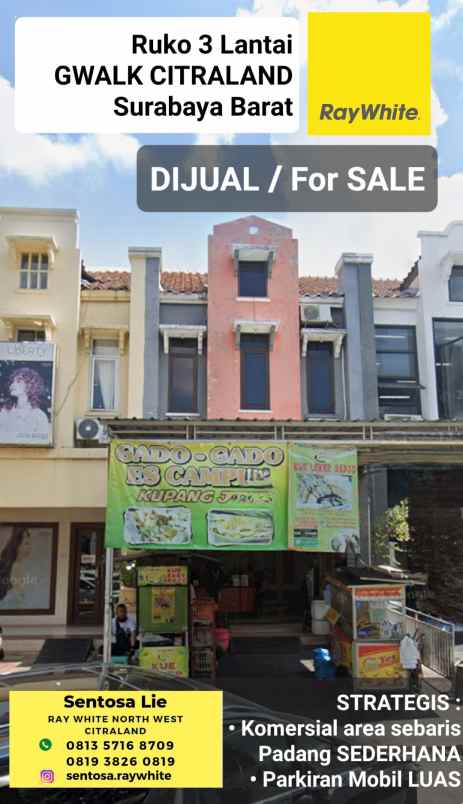 dijual ruko gudang kantor jalan gwalk citraland